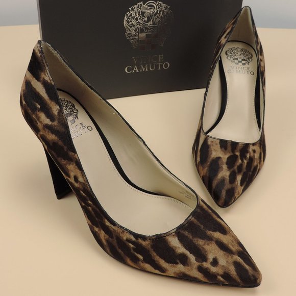 Vince Camuto Candera 3 Pumps Black 7 Leopard - Picture 1 of 5